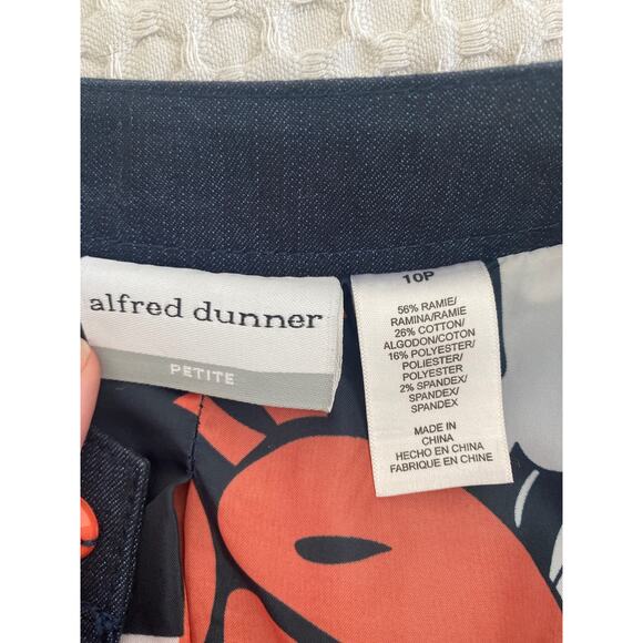 Alfred Dunner Womens Lightweight Dark Denim 3/4 Sleeve Beaded Open Jacket Sz 10P - Picture 5 of 11